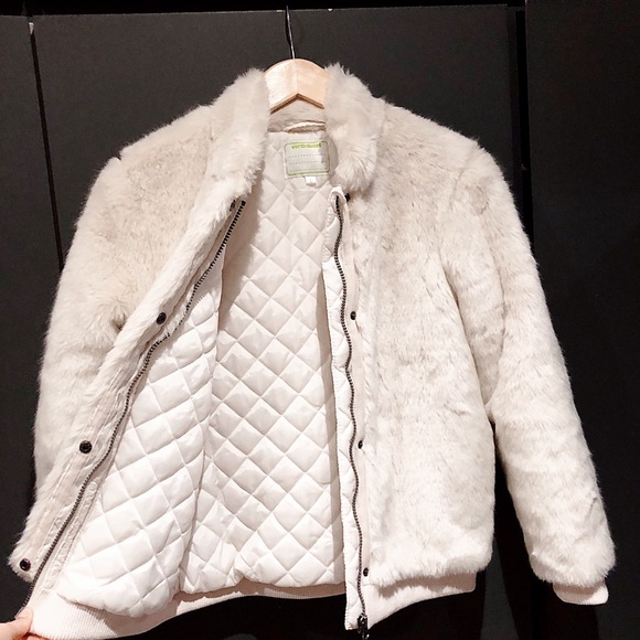 Champagne faux fur Verbaudet bomber jacket - Picture 2 of 4